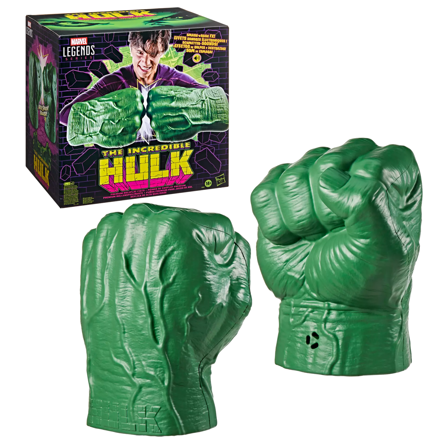 Marvel Legends Series Incredible Hulk Premium Role-play Fists with Smash 'N Bash Sound FX