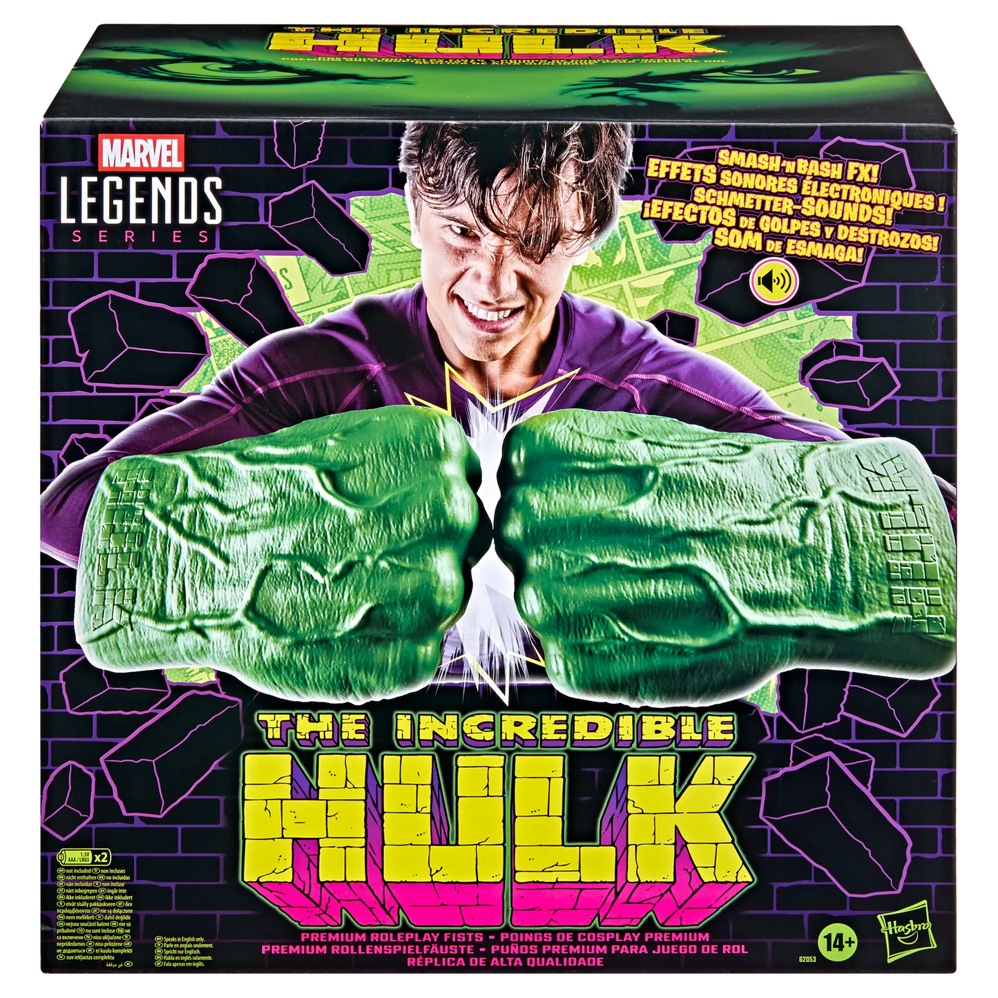 Marvel Legends Series Incredible Hulk Premium Role-play Fists with Smash 'N Bash Sound FX